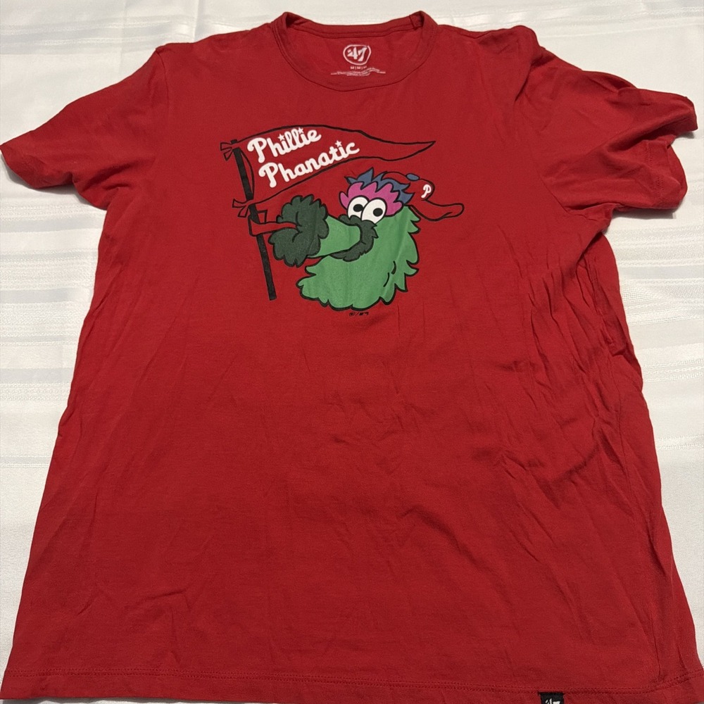 47 Brand Philadelphia Phillies Phillie Phanatic Red Graphic T-Shirt Mens Medium